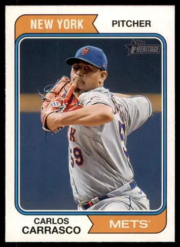 2023 Topps Heritage #145 Carlos Carrasco NM-MT Mets ID:73381 - Trading Cards