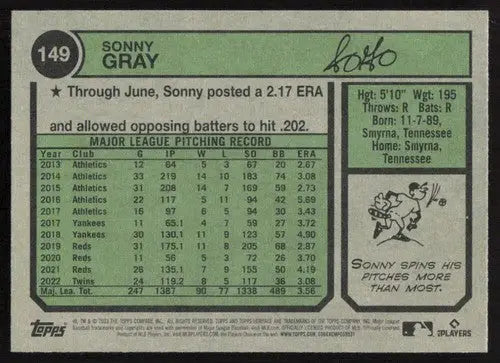 2023 Topps Heritage #149 Sonny Gray NM-MT Twins ID:73382 - Trading Cards