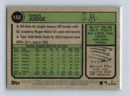 2023 Topps Heritage #152 Aaron Judge NM-MT Yankees ID:73383 - Trading Cards