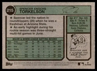 2023 Topps Heritage #215 Spencer Torkelson NM-MT Tigers ID:73389 - Trading Cards