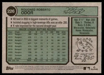 2023 Topps Heritage #226 Rougned Odor NM-MT Orioles ID:73392 - Trading Cards