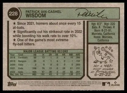 2023 Topps Heritage #228 Patrick Wisdom NM-MT Cubs ID:73393 - Trading Cards