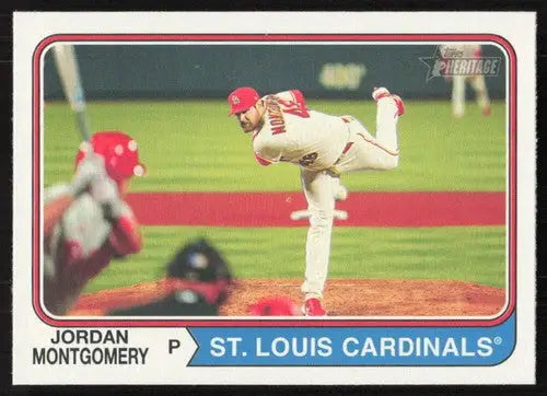 Original gloss 2023 Topps Heritage Jordan Montgomery baseball card near mint Cardinals