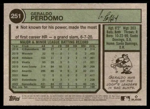 2023 Topps Heritage #251 Geraldo Perdomo NM-MT Diamondbacks ID:73402 - Trading Cards