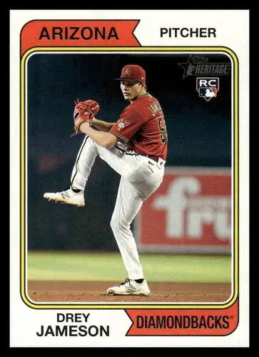 Baseball card featuring Drey Jameson from 2023 Topps Heritage with original gloss