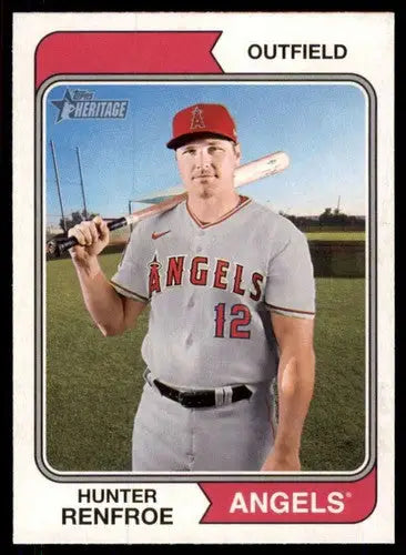 2023 Topps Heritage Hunter Renfroe baseball card with original gloss NM-MT Angels ID 59980
