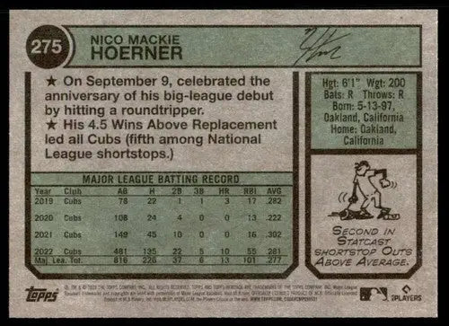 2023 Topps Heritage #275 Nico Hoerner NM-MT Cubs ID:73405 - Trading Cards