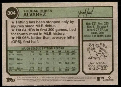2023 Topps Heritage #304 Yordan Alvarez NM-MT Astros ID:73414 - Trading Cards