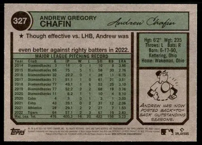 2023 Topps Heritage #327 Andrew Chafin NM-MT Tigers ID:73417 - Trading Cards