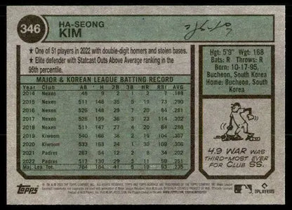 2023 Topps Heritage #346 Ha-Seong Kim NM-MT Padres ID:73422 - Trading Cards