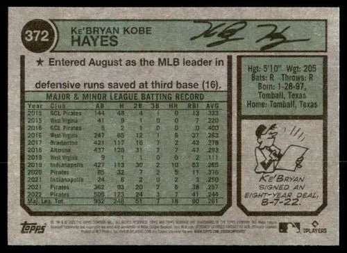 2023 Topps Heritage #372 Ke’Bryan Hayes NM-MT Pirates ID:73429 - Trading Cards