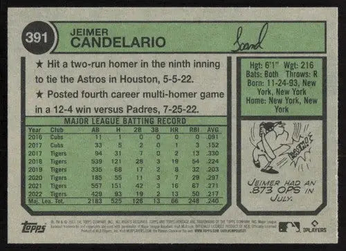 2023 Topps Heritage #391 Jeimer Candelario NM-MT Nationals ID:73433 - Trading Cards
