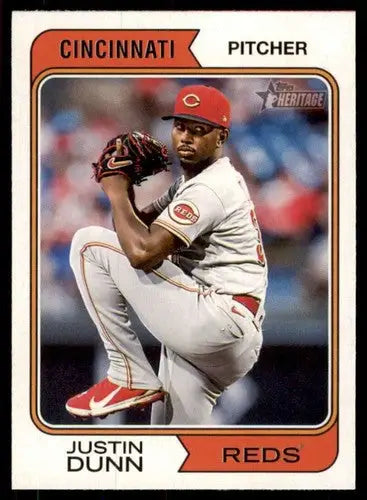 2023 Topps Heritage #428 Justin Dunn NM-MT SP Reds ID:73434 - Trading Cards