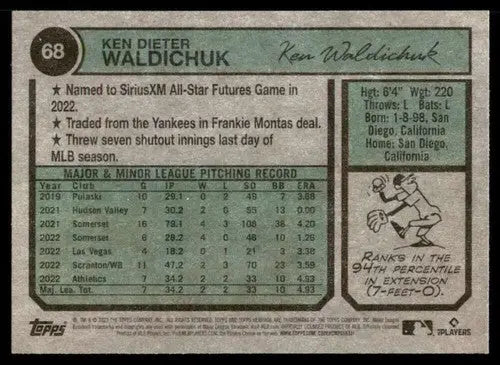 2023 Topps Heritage #68 Ken Waldichuk NM-MT RC Rookie Athletics ID:73368 - Trading Cards