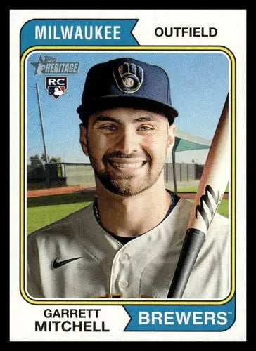 2023 Topps Heritage #95 Garrett Mitchell NM-MT RC Rookie Brewers ID:73374 - Trading Cards