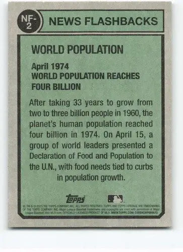 2023 Topps Heritage News Flashbacks #NF-2 World Population NM-MT ID:73352 - Trading Cards