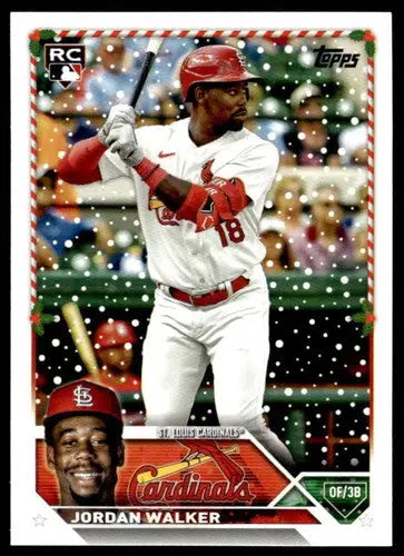 2023 Topps Holiday Jordan Walker baseball card with original gloss Near Mint RC