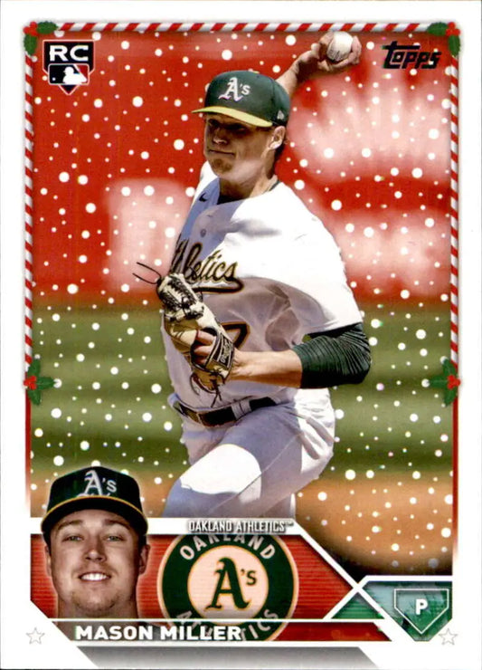 Oakland Athletics baseball card of Mason Miller in white home uniform, H183