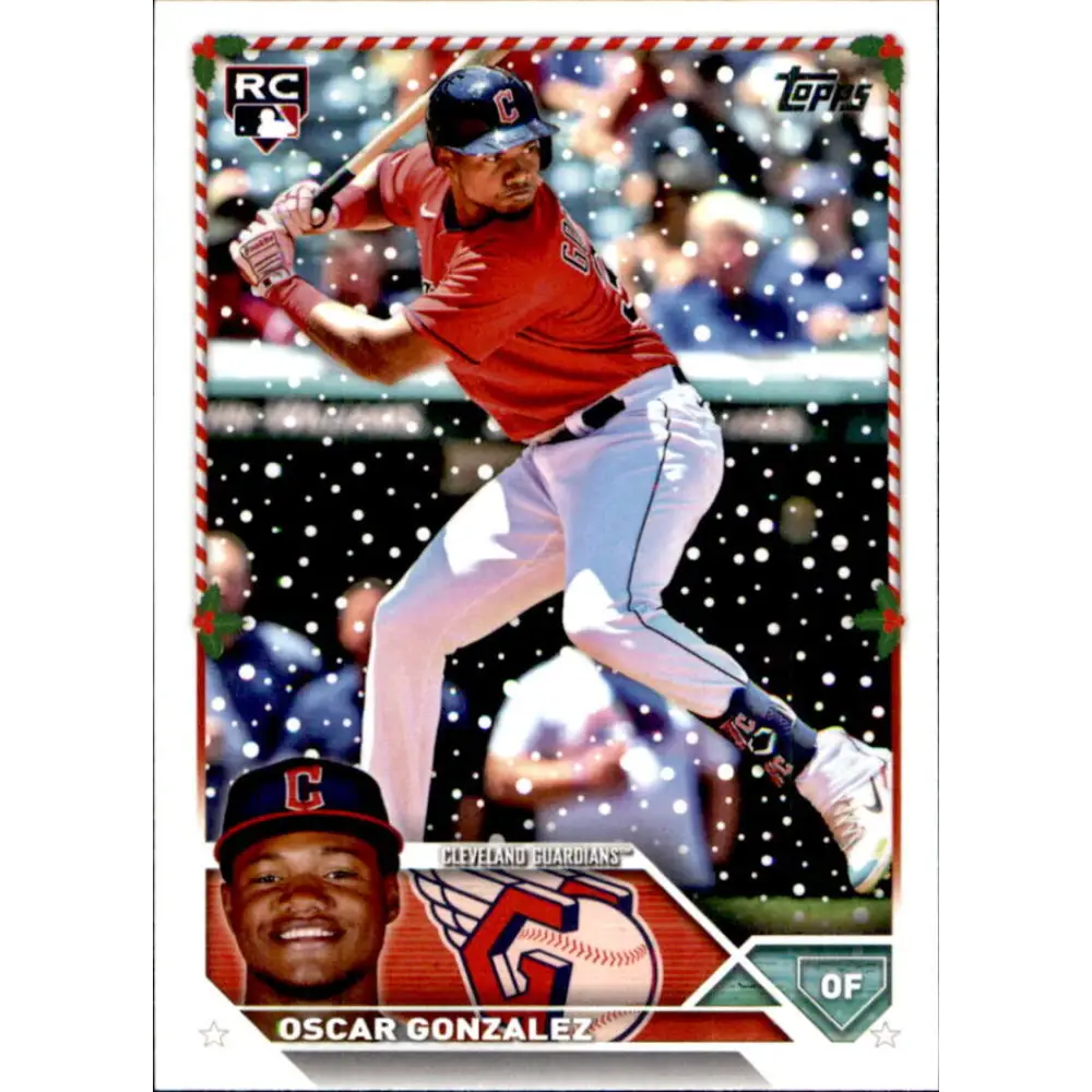 2023 Topps Holiday #H188 Oscar Gonzalez NM-MT RC Rookie Cleveland Guardians Baseball Card