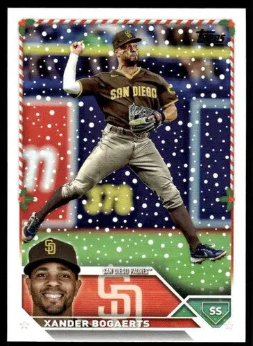 2023 Topps Holiday Xander Bogaerts baseball card with original gloss Padres NM Near Mint