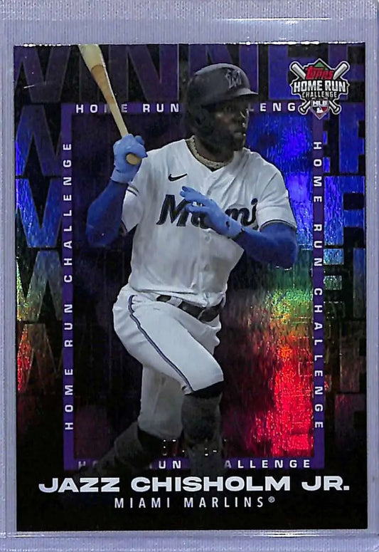 Jazz Chisholm Jr. Home Run Challenge Winners baseball card from 2023 Topps series