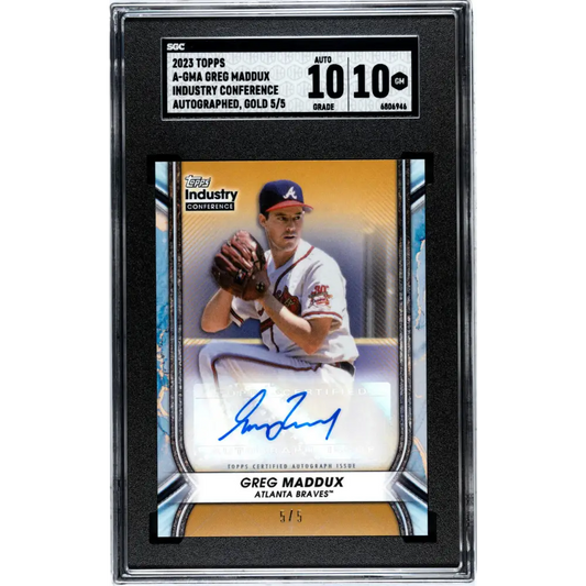 2023 Topps Industry Conference #A-GMA Greg Maddux SGC 10 Gem Auto 5/5 Atlanta Braves Baseball Card