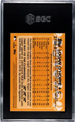 Graded baseball card of Logan O’Hoppe from 2023 Topps Logan O’Hoppe #2T88-8