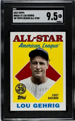 Graded 2023 Topps Lou Gehrig baseball card featuring All-Star 88 Topps design, SGC 9.5