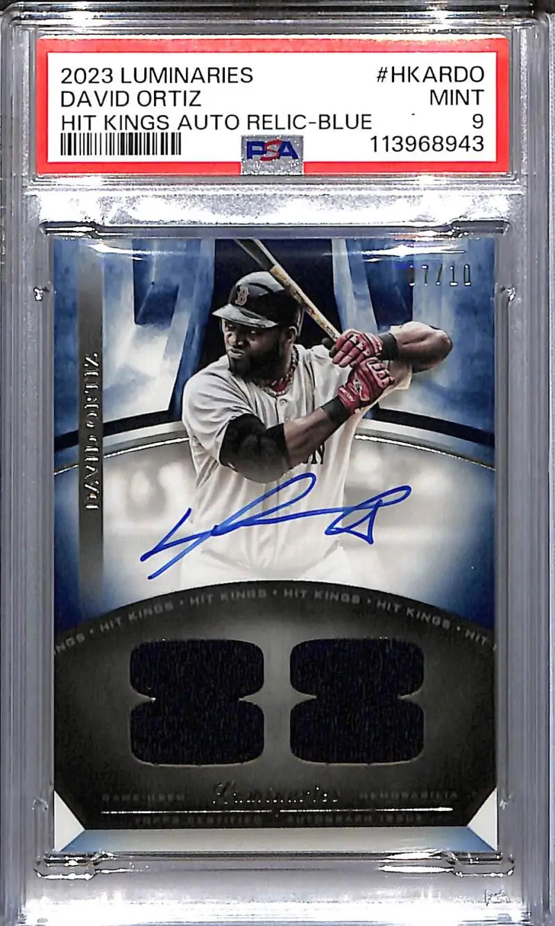 Graded David Ortiz Red Sox Hit Kings Blue baseball card PSA 9 MINT Auto 07/10