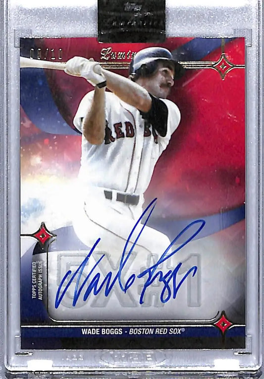 Signed Wade Boggs Boston Red Sox baseball card in batting stance 2023 Topps Luminaries