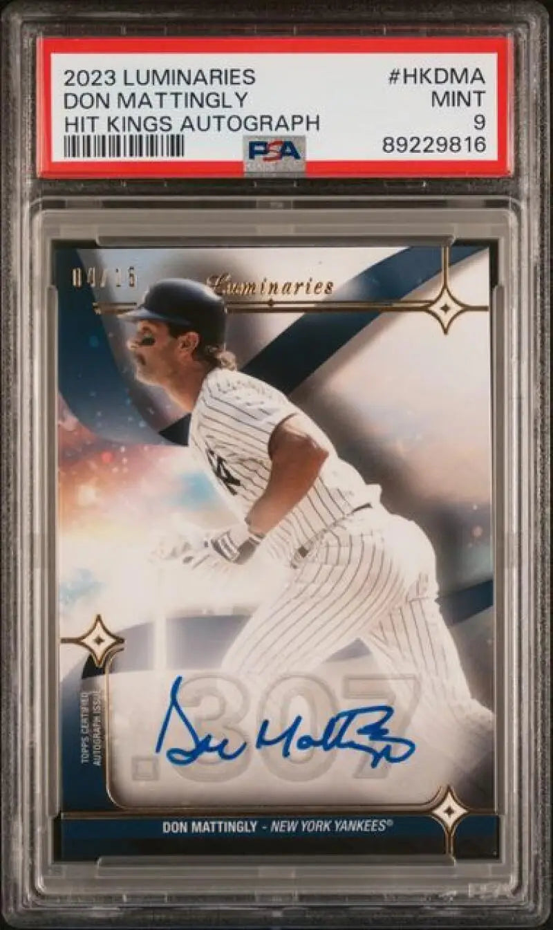 PSA-graded Don Mattingly baseball card autographed for New York Yankees collectors
