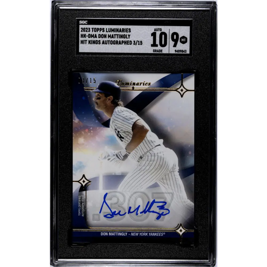 2023 Topps Luminaries #HKDMA Don Mattingly SGC 9 MINT Auto 3/15 New York Yankees Baseball Card