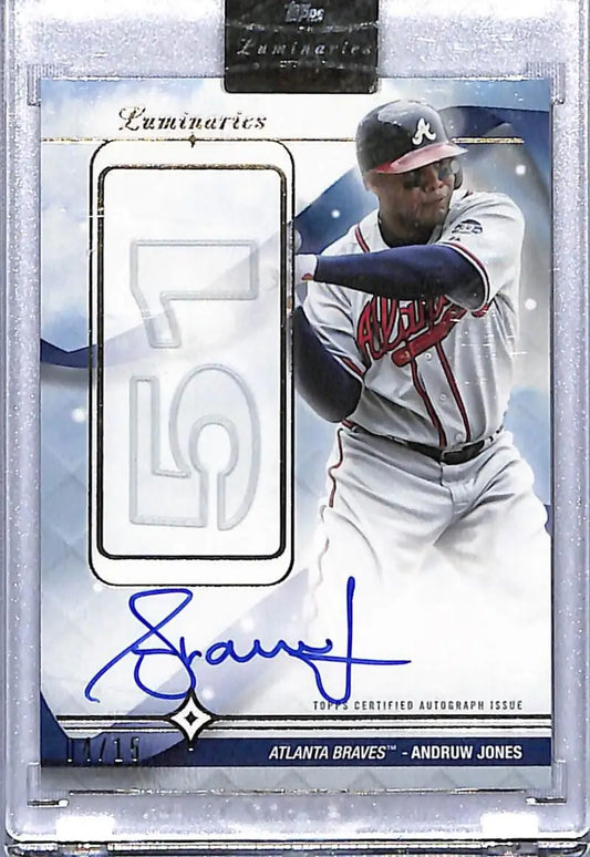Autographed Andruw Jones baseball card from 2023 Topps Luminaries Home Run Kings series