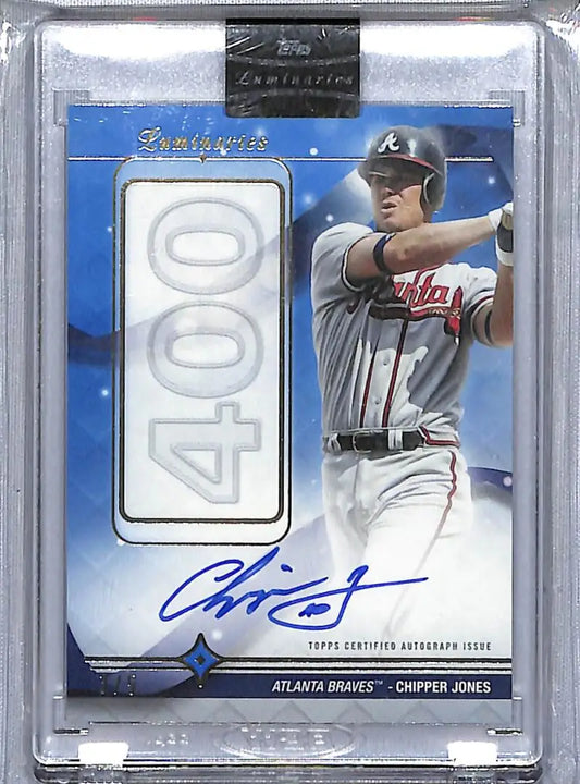 Chipper Jones Atlanta Braves baseball card 400 autographed 2023 Topps Luminaries NM-MT