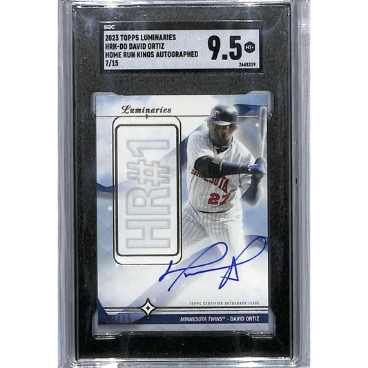 2023 Topps Luminaries #HRKDO David Ortiz SGC 9.5 MINT+ Auto 7/15 Minnesota Twins Baseball Card