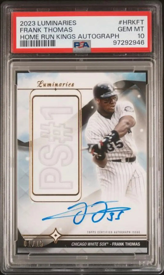 Graded Frank Thomas Chicago White Sox Topps Luminaries PSA 10 GEM MINT Auto Card