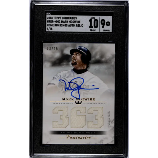 2023 Topps Luminaries #HRKRMMC Mark McGwire MEM Auto 3/15 Oakland Athletics Baseball Card