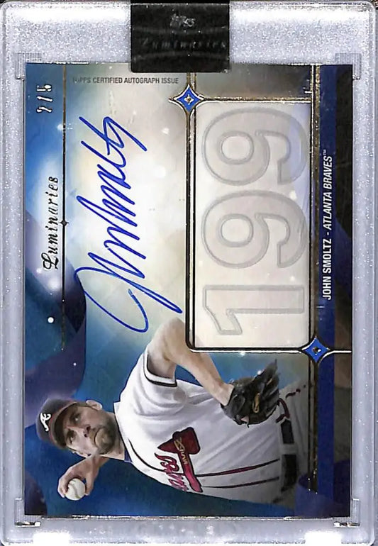 John Smoltz signed Atlanta Braves baseball card 199, 2023 Topps Luminaries NM-MT Auto