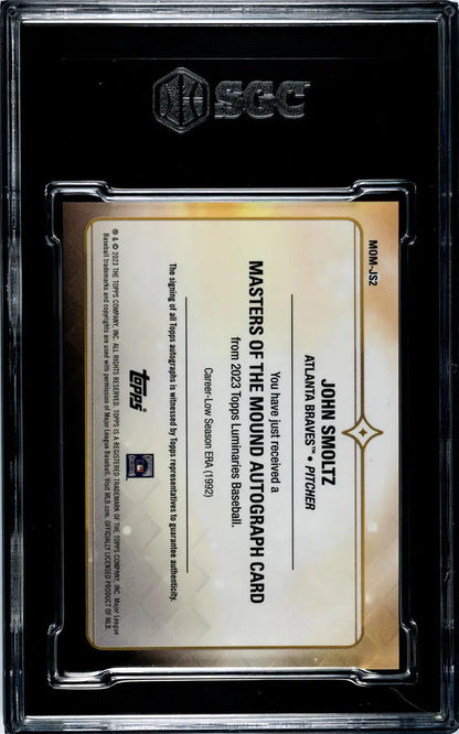 John Smoltz SGC 9.5 Mint+ in protective case from 2023 Topps Luminaries collection