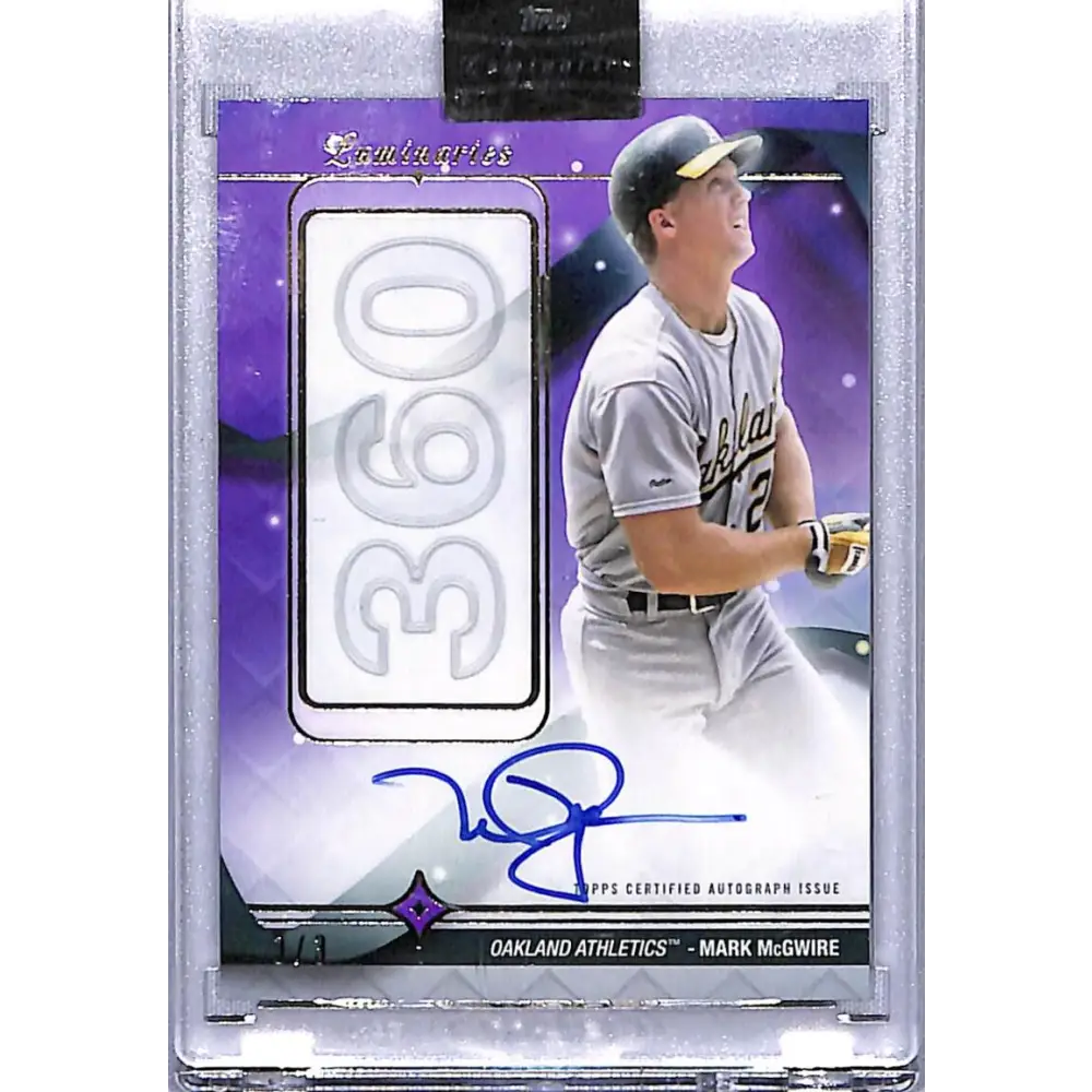 2023 Topps Luminaries Purple #HRKMM2 Mark McGwire NM-MT Auto 3/3 Oakland Athletics Baseball Card