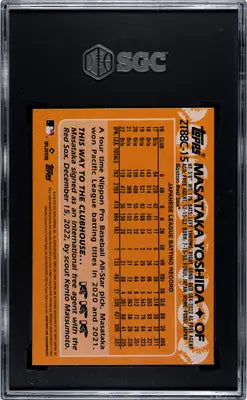 Baseball card of Topps Masataka Yoshida in black SGC grading slab