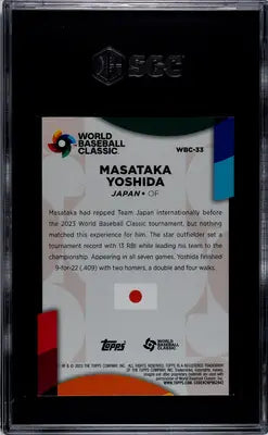 Graded baseball card of Masataka Yoshida from 2023 Topps Masataka Yoshida series