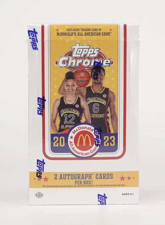 2023 Topps McDonald’s All American Chrome Basketball Hobby Box with Red Refractor Parallel