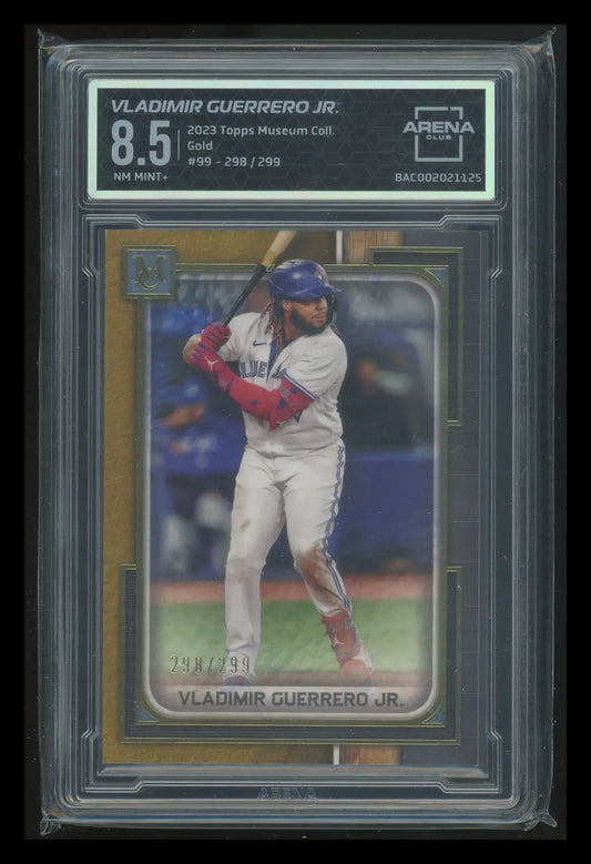 Graded 2023 Topps Museum Collection Gold Vladimir Guerrero Jr. baseball card image