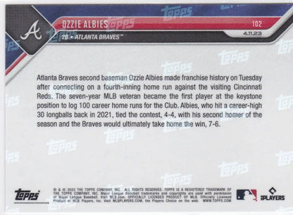2023 TOPPS NOW #102 OZZIE ALBIES- ATLANTA BRAVES