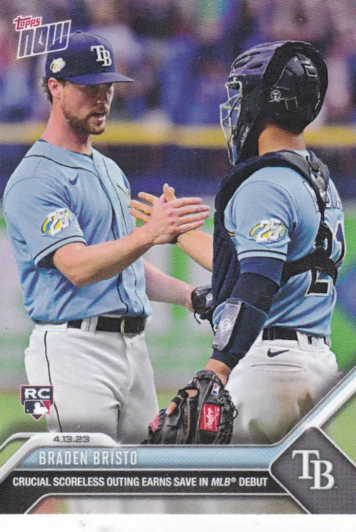 Baseball trading card featuring Tampa Bay Rays players from 2023 TOPPS NOW #115