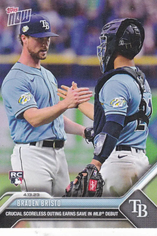 Baseball trading card featuring Tampa Bay Rays players from 2023 TOPPS NOW #115