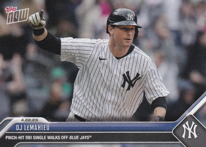 2023 TOPPS NOW #166 DJ LEMAHIEU- NEW YORK YANKEES
