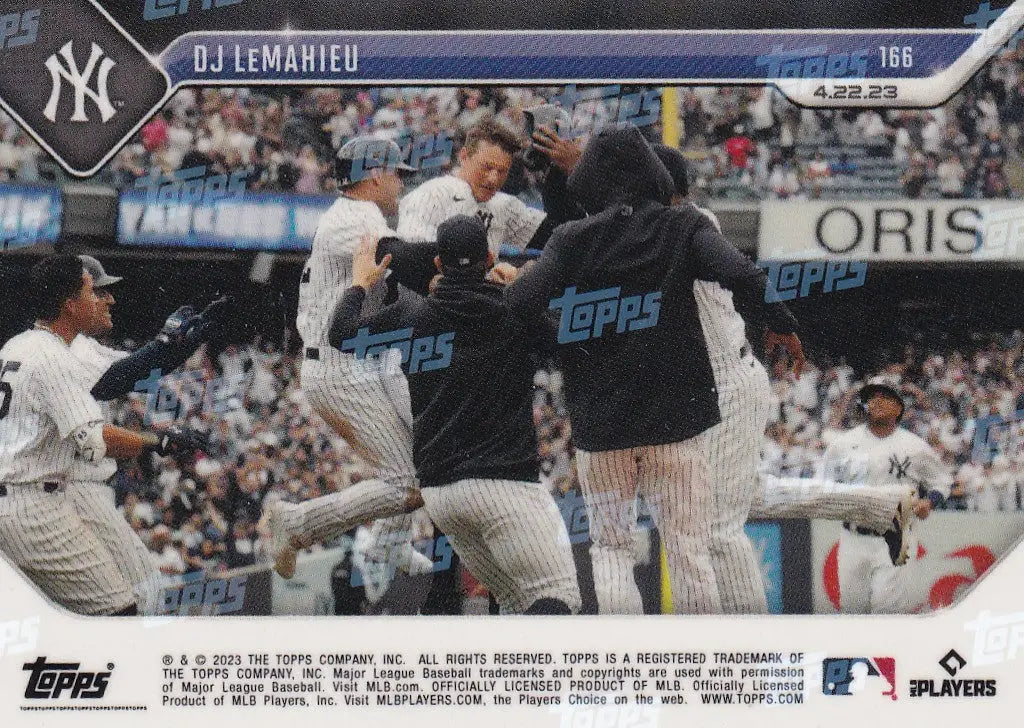 2023 TOPPS NOW #166 DJ LEMAHIEU- NEW YORK YANKEES