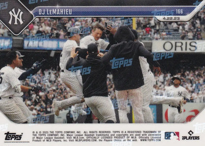 2023 TOPPS NOW #166 DJ LEMAHIEU- NEW YORK YANKEES